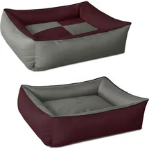 BedDog Hundesofa MAX Quattro L 80 x 65 cm bordeaux-grau