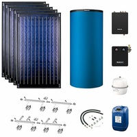 Buderus Solaranlage Logaplus S77 - 5 Kollektoren (11,85m2) SKN4.0-s mit Pufferspeicher PNR750 blau und Frischwasserstation - 7739610781