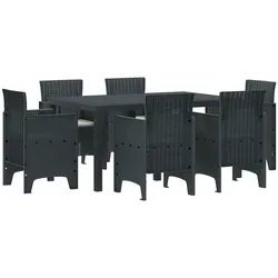 vidaXL Garten-Essbereich 7 pcs Anthrazit PE-Rattan