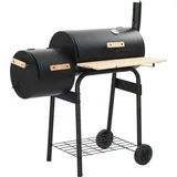 Design New Klassischer Holzkohlegrill Barbecue Smoker Gasgrills CC85650136 - Schwarz