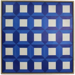 Geometrische Leinwand blau 80x3.8cm