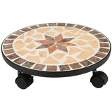 Benelando Pflanzenroller rund Mosaik Blumenroller 35 cm Untersetzer Rollbrett Blumen Topf