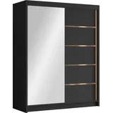 Mirjan24 Schiebetürenschrank Flavio III 150 x 200 x 58 cm Schwarz