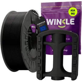 winkle feed your printer WINKLE ASA Filament 1.75mm Gagat Schwarz, 1kg Spule, 3D Drucker Filament Kompatibel mit den meisten FDM Druckern, 3D-Druckmaterialien, Maßgenauigkeit, Wetter- und UV-beständig