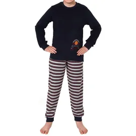 normann Pyjama Frottee langarm mit Bündchen Basketball-Motiv grau 140