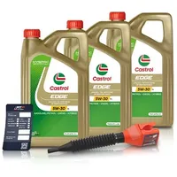 Castrol 15 L EDGE 5W-30 LL + Ölwechsel-Anhänger + Einfülltrichter [Hersteller-Nr. 15669E]