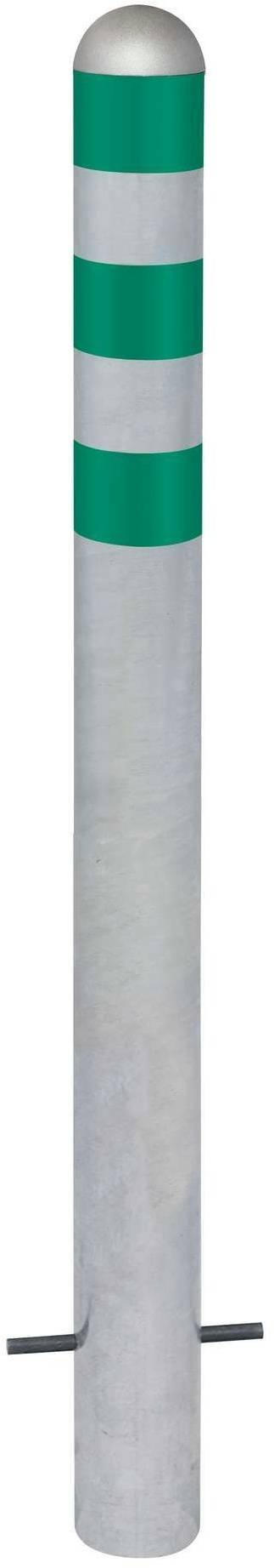 PROREGAL Rammschutzpoller CITY aus Stahl ohne Reflexstreifen | Ladesäulen-Schutz zum Einbetonieren | HxØ 120x10,8cm | Silber