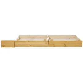 OTTO home Bettschubkasten OTTO HOME "Luven", beige (natur), B:18cm H:20cm T:65cm, Massivholz, Schubladen, Bettschubkasten, aus massiver Kiefer, 2 Stück, passen perfekt unter das Bett Luven