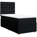 vidaXL Boxspringbett mit Matratze Schwarz 100x200 cm Stoff