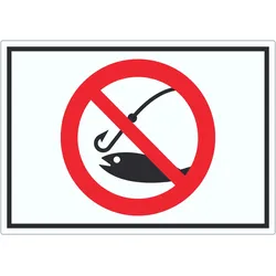 Angeln verboten Symbol Aufkleber A0 (841x1189mm)