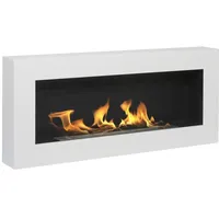 Divina Fire Bioethanolkamin Wandkamin Siena weiß L 90 x T 12 x H40