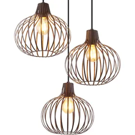 GLOBO Hängeleuchte 3-flg. 40 cm schwarz gold Metall