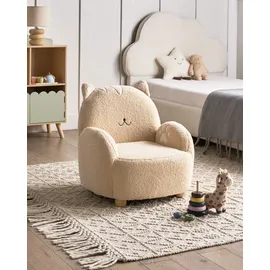 Beliani Kindersessel Katze 40 x 40 x 30 cm Holz beige
