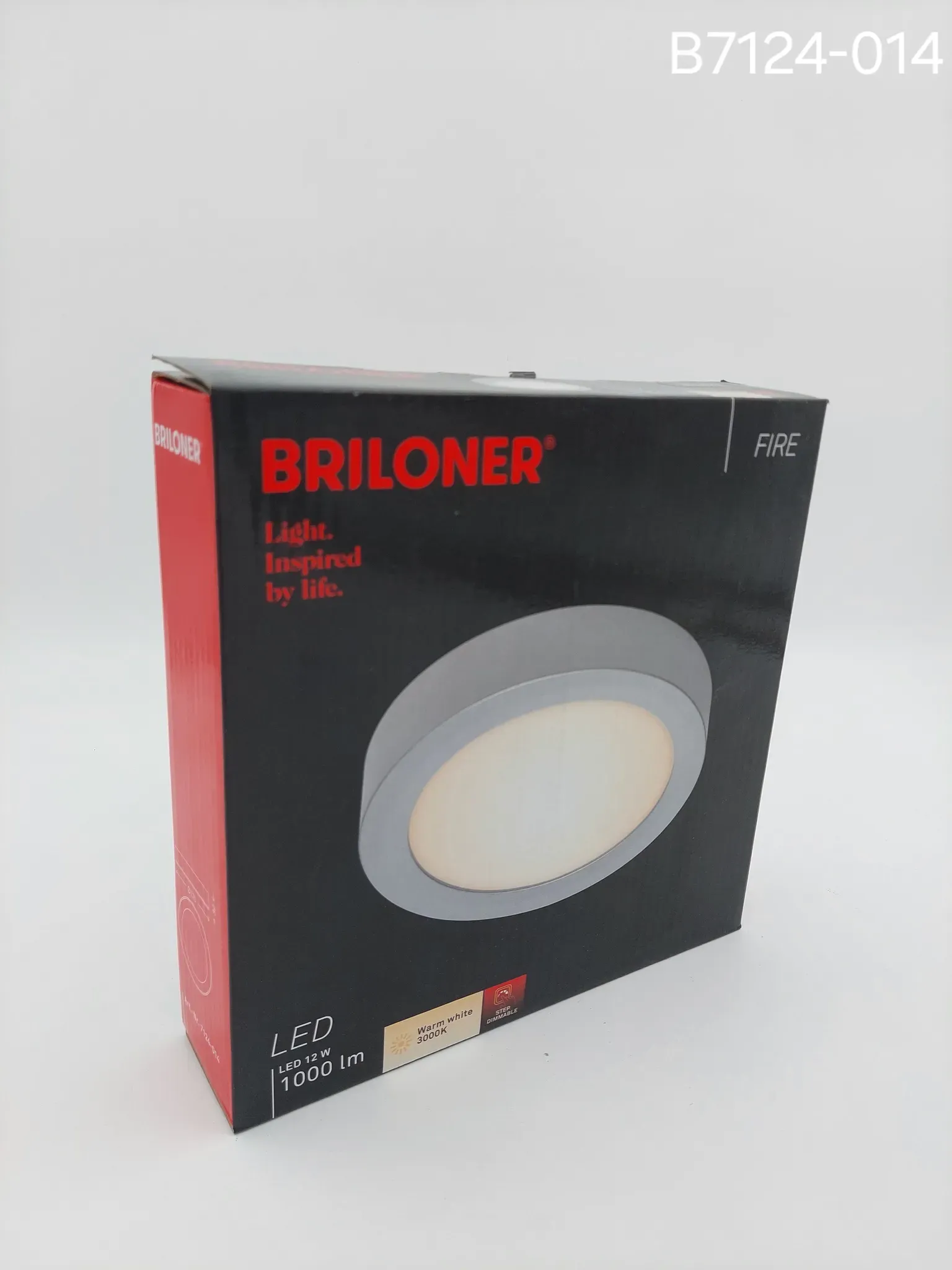 Briloner LED Deckenleuchte Fire chrom matt 12W 3000K Warmweiß Ø17cm 3 Stufen dim...