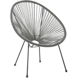 Beliani Cocktailsessel Grau, Schwarz, 90x70x87