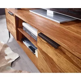 FineBuy Lowboard 147 x 51 x 38 cm Braun Holz