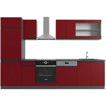 Vicco Küchenzeile R-Line J-Shape 300 cm Rot/Anthrazit