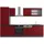 Vicco Küchenzeile R-Line J-Shape 300 cm Rot/Anthrazit