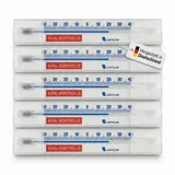Lantelme Kühlschrankthermometer 5 Stück Set Waagrecht Selbstklebend Gefrierschrank Thermometer, 5-tlg., 5 Kühlschrank Thermometer im Set, Temperatur + - 40°C Analog, 14 cm, Deutsche Herstellung weiß