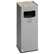 Proregal Klassischer Kombiascher eckig HxBxT 66,5 x 26 x 26 cm Verzinkter Stahl Silber