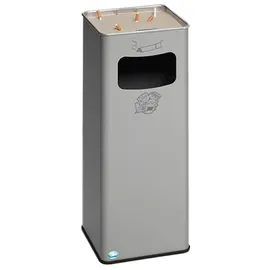 Proregal Klassischer Kombiascher eckig HxBxT 66,5 x 26 x 26 cm Verzinkter Stahl Silber