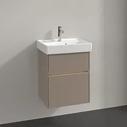 Villeroy und Boch Collaro Waschtischunterschrank C006B0VM 46x54,6x37,4cm, Waschbecken mittig, LED-Beleuchtung, taupe