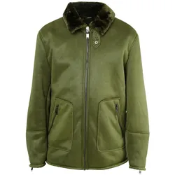 Sixth June Harrington Herren Herbst-Jacke aus Wildlederimitat gefütterte Übergangs-Jacke 22268 Grün - S