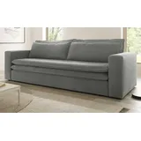 furn.design Schlafsofa hellgrau Cord Sofa 3-Sitzer mit Bettfunktion 3er-Sofa 244 cm Pesaro