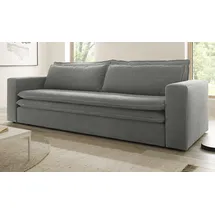 furn.design Schlafsofa hellgrau Cord Sofa 3-Sitzer mit Bettfunktion 3er-Sofa 244 cm Pesaro