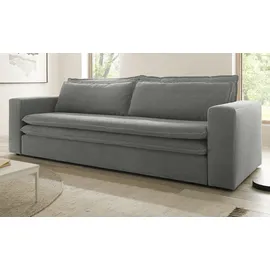 furn.design Schlafsofa hellgrau Cord Sofa 3-Sitzer mit Bettfunktion 3er-Sofa 244 cm Pesaro