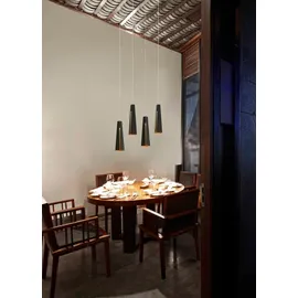 FARO 64172, Hängeleuchte LED Pendelleuchte PLUMA 6W, 3000K, Schwarz, gold FAR-64172