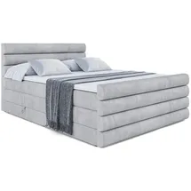 altdecor Boxspringbett CELESTIA-Z KING - 160x200 - H3/H4 - Hellgrau