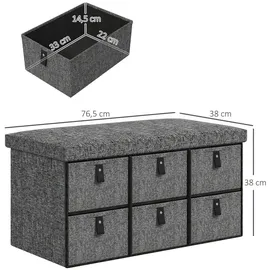 Homcom Schuhbank 76,5 x 38 x 38 cm dunkelgrau / grau