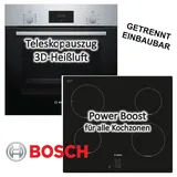 Bosch Einbau-Backofen HBF134YS1 mit Induktionskochfeld PUG611AA5E schwarz - autark, 60 cm - Silber