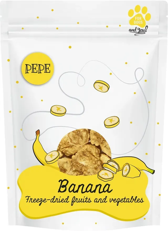 PAKA ZWIERZAKA PEPE Freeze-dried gefriergetrocknete Früchte Banane für Hunde 30 g