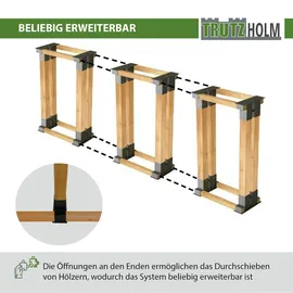 Baumarktplus Holzstapelhilfe 2er Set lackierter Stahl 34 x 10 cm schwarz
