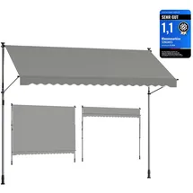 Songmics Klemmmarkise 350 x 120 cm grau