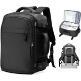 livbote Handgepäck Rucksack 40x30x20 Wizzair Vueling Reiserucksack Damen Herren Rucksack Wasserdicht mit Schuhfach Laptop Rucksack mit USB-Ladeanschluss Schwarz