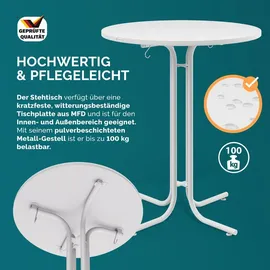 CASARIA Stehtisch Klappbar Schwarz