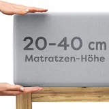 Wolkenfeld Spannbettlaken Jersey 140 x 200 - 160 x 220 cm grau
