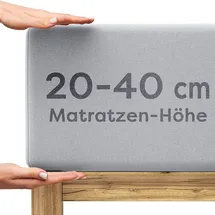 Wolkenfeld Spannbettlaken Jersey 140 x 200 - 160 x 220 cm grau