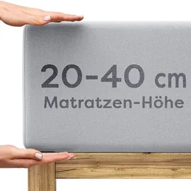 Wolkenfeld Spannbettlaken Jersey 140 x 200 - 160 x 220 cm grau
