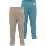 normani Outdoor Sports Normani, Outdoor Sports 2er Pack Baby Merino Unterhose mit Füßen in Blau/Beige | Gr.: 68 Beige, Blau, 68