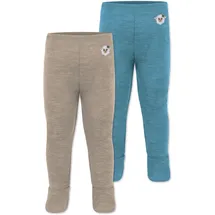 normani Outdoor Sports Normani, Outdoor Sports 2er Pack Baby Merino Unterhose mit Füßen in Blau/Beige | Gr.: 68 Beige, Blau, 68