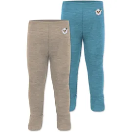 normani Outdoor Sports Normani, Outdoor Sports 2er Pack Baby Merino Unterhose mit Füßen in Blau/Beige | Gr.: 68 Beige, Blau, 68