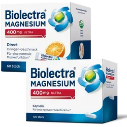 BIOLECTRA Magnesium 400mg ultra 100Kapseln + BIOLECTRA Magnesium 400mg ultra Direct Orange 60Sticks 100+60 St