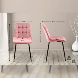 CLP Esszimmerstuhl Gifford Samtbezug I Küchenstuhl mit Rückenlehne