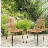lycce Gartenstuhl LEON Loungemöbel Balkon Terrasse aus Polyrattan