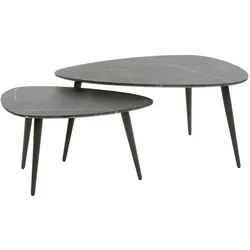 KAWOLA Couchtisch PARANA Set 2-tlg. Holz schwarz dreieckig