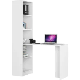 akord furniture factory AKORD Smart, Weiß Schreibtischbibliothek B125 x H180 x T50 cm,
